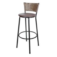 Banqueta Alta Ratan Hawai Preta Cappuccino - Lamar Design, Marrom