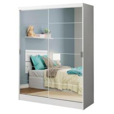 Guarda-Roupa Infantil Madesa Nick 2 Portas de Correr de Espelho - Branco