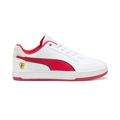 PUMA Tênis masculino Scuderia Ferrari Caven 2.0 com cadarço, casual, preto, Branco, 39