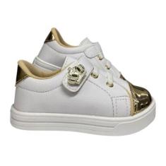 Tenis Infantil Menina Estilosa Branco Coroa 20 Ao 34-Feminino