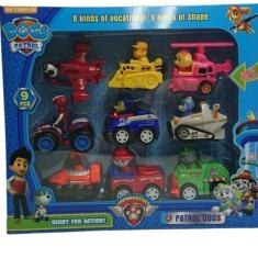 Patrulha Canina Brinquedo Kit 9 Carrinho Fricção