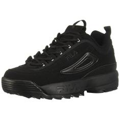 Fila Tênis infantil Disruptor II para crianças pequenas/grandes, Preto/Preto/Preto, 17