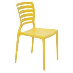 Cadeira Tramontina Sofia Encosto Vazado Horizontal Amarela