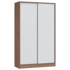 Guarda Roupa Modulado 2 Portas de Correr 2 Gavetas Requinte Macadâmia/Branco Line/Branco Line
