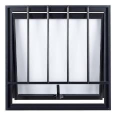 Janela Maxim-Ar 1 Secção Central Topsul Vidro Mini Boreal com Grade 60x60cm Esquadrisul