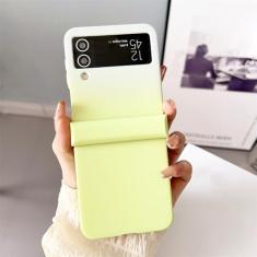 Capa de telefone dobrável gradiente para Samsung Galaxy Z Flip 3 4 5 Silicone macio à prova de choque capa traseira de proteção total, branco amarelo, para Samsung Z Flip 3