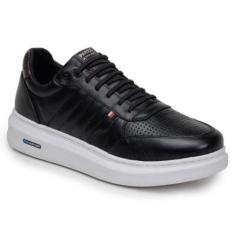 Tenis Masculino Couro 100% Legitimo Moderno Detalhado Sola Alta Sapato Confortável Macio 1070-Masculino