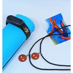 Kit Relógio Infantil Digital Led Silicone Personagens Anime 3D + Colares Amizade Best Friends Menina Menino Presente