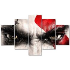 Quadros Decorativos 5 Peças God Of War Kratos Para Sala - KYME