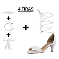 Sandália Troca Tira Salto Baixo Fino Luiza Sobreira Branca-Feminino