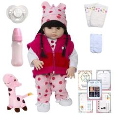 Boneca Reborn Morena Menina 100 % Silicone Lindos Acessórios - Cegonha