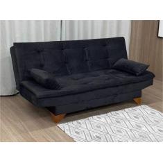 Sofá Cama Casal 3 Lugares Preto - stilo Agata