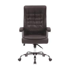 Cadeira Big Mola Ensacada Escritório Presidente Giratória em Couro Sintetico com Nr17 Espresso Móvei Marrom