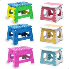 Banquinho Infantil Colorido Banqueta Banco Retrátil Dobrável - Clink, 