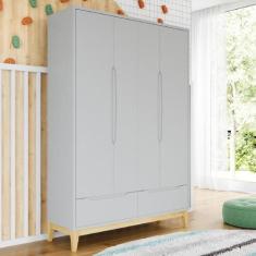 Guarda Roupas Infantil 4 Portas 2 Gavetas Multimóveis CR40028 Branco