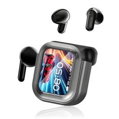 BEARTAIN Fone de Ouvido XT80 Esportivo Bluetooth 5.3 Sem Fio TWS À Prova D'água HiFi Com Cancelamento De Ruído Microfone Para LED Display XT80-Preto