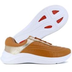 Tênis Couro Usaflex Ativ+Ar +Respirabilidade Ventilação-Feminino