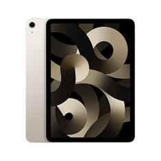 iPad Air da Apple (5a geração): Com chip M1, tela Liquid Retina de 10,9 polegadas, 64 GB Wi-Fi 6, câmera frontal de 12 MP, câmera traseira de 12 MP, Touch ID, Estelar