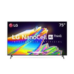 Smart TV 75” LG 75NANO95 8K IPS NanoCell Wifi Bluetooth HDR Inteligência Artificial ThinQAI Google Assistente Alexa LOT