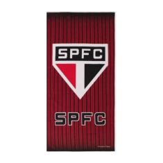 Toalha de Banho Praia e Piscina Brasão São Paulo Licenciado Times Buettner Veludo Estampada