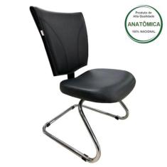 Cadeira Escritório B-ONE Base em "S" CROMADA - MARTIFLEX - 31033, PRET