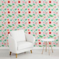 Papel de Parede Adesivo Floral N011142 Rolo 0,58x3M - Adesivo BR