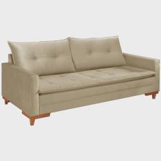 Sofá 2 Lugares Inglaterra 180cm Tecido Veludo Cor Bege