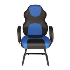 Cadeira Gamer Base Fixa Com Braço Gamer Racing Azul - OUTRAS MARCAS