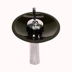 TORNEIRA MONOCOMANDO DE VIDRO REDONDA ALTA GRAFITE