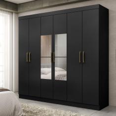 Guarda Roupa Casal Espelho 6 Portas 2 Gavetas Genebra Maxel
