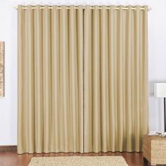 Cortina Blackout 4,00M X 2,80M Avelã Tecido Blackout Corta Luz Sala Ou Quarto