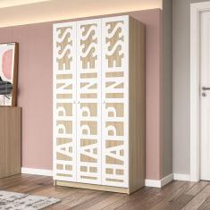 Guarda-Roupa Infantil 3 Portas 2 Gavetas Comic Legno Salinas/Branco