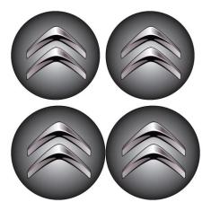 Jogo BOTTOM/ Emblema para Calota Compativel C/ Citroen 48MM Degrade 4 