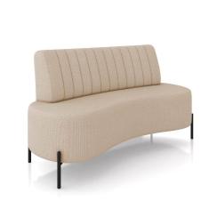 Sofá 2 Lugares Living 160cm Pé Ferro Pto Maraú Linho Bege K01 - D\`rossi