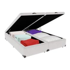 Cama Box Baú King 193x203 Branco - KazaMix
