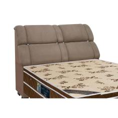 Cabeceira Cama Box Estofada Casal Casal Imperador Suede Bege - Simbal
