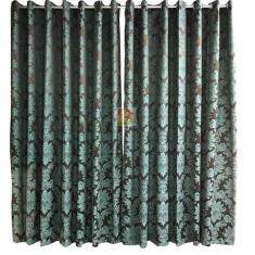 Cortina Jacquard Blackout Marrom com Verde 5,60m X 2,70m - Sua Casa De