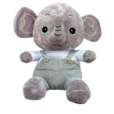 Elefante de Pelúcia Cinza 29cm | Macio e Lavável
