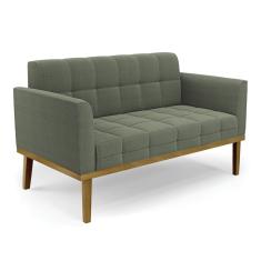 Sofá Namoradeira Base Madeira Fixa Castanho Elisa Bouclê Menta D03 - D`Rossi