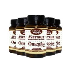 5x oleo de avestruz 60caps 1.000mg  strut omega 3 6 7 9 - Genuinamente