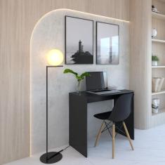 Mesa Escrivaninha Minimalista Pequena Sem Gaveta - Preto