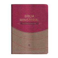 Biblia Ministerial - Nvi - Capa Duotone Marrom Claro e Vermelho - EDIT