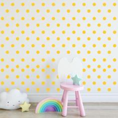 Adesivo de Parede Bolinhas Amarelas 144un - Quartinhos