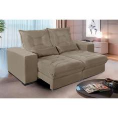 Sofá Retrátil e Reclinável 1,80m Suede Miami Preto - Sofá Casa, Castor