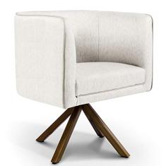 Poltrona Decorativa Sala de Estar Giratória Nix Linho - Gran Belo