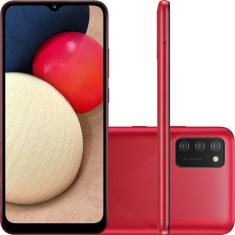 Smartphone Samsung Galaxy A02s 32GB 4G Wi-Fi Tela 6.5'' Dual Chip 3GB RAM Câmera Tripla + Selfie 5MP - Vermelho