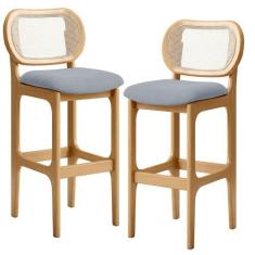 Kit 02 Banquetas Altas Para Cozinha Bancada Sala Tela Betta Fixa L02 S