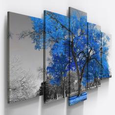 Quadros Decorativos Arvore Azul Botanico Sala 