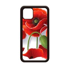 Capa com flores vermelhas e pétalas de milho para iPhone 12 Pro Max para Apple Mini Mobile Case