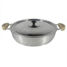 Frigideira Alumínio Polido Alça Meia Lua Pomel Baquelite 36 Cm